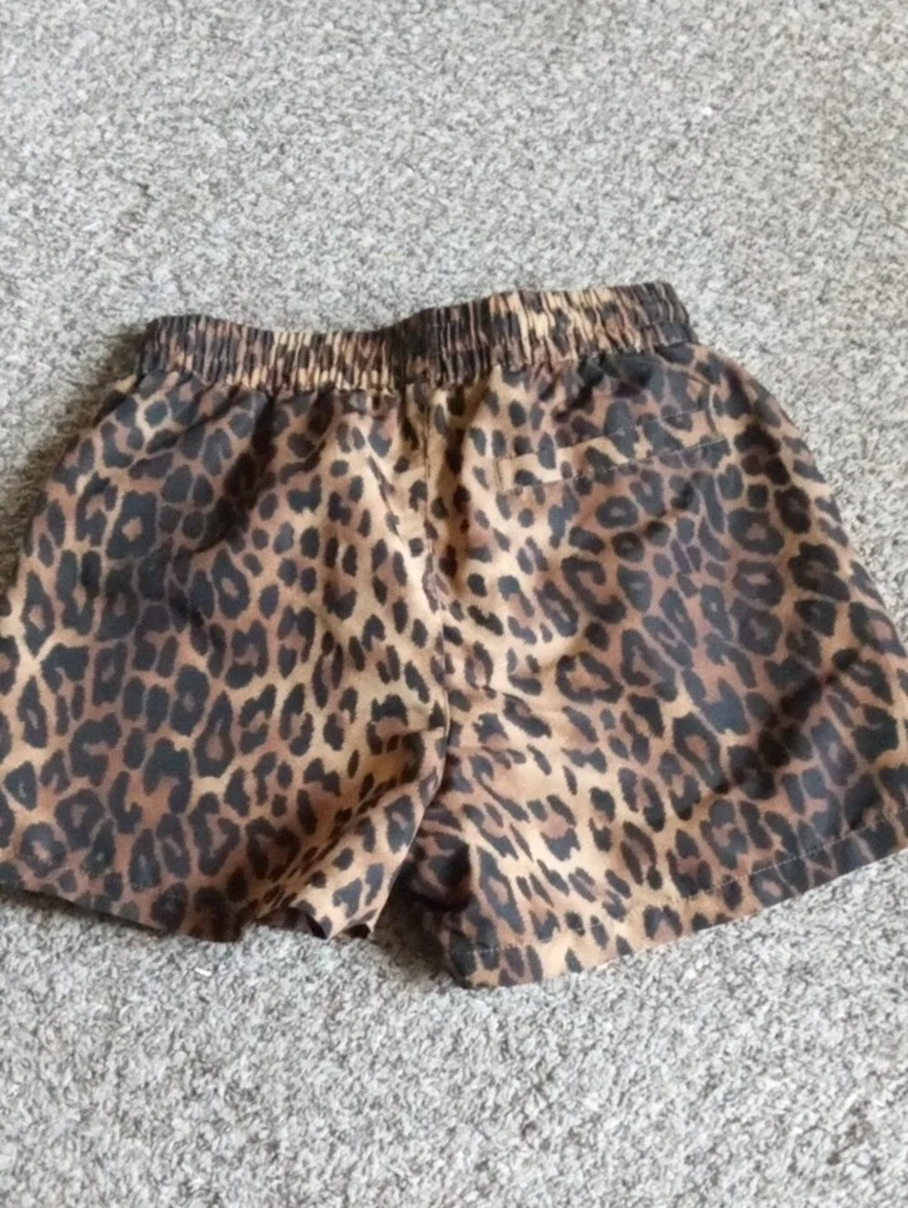 Men's Forever 21 Leopard Print Swim Shorts - Brown/Black